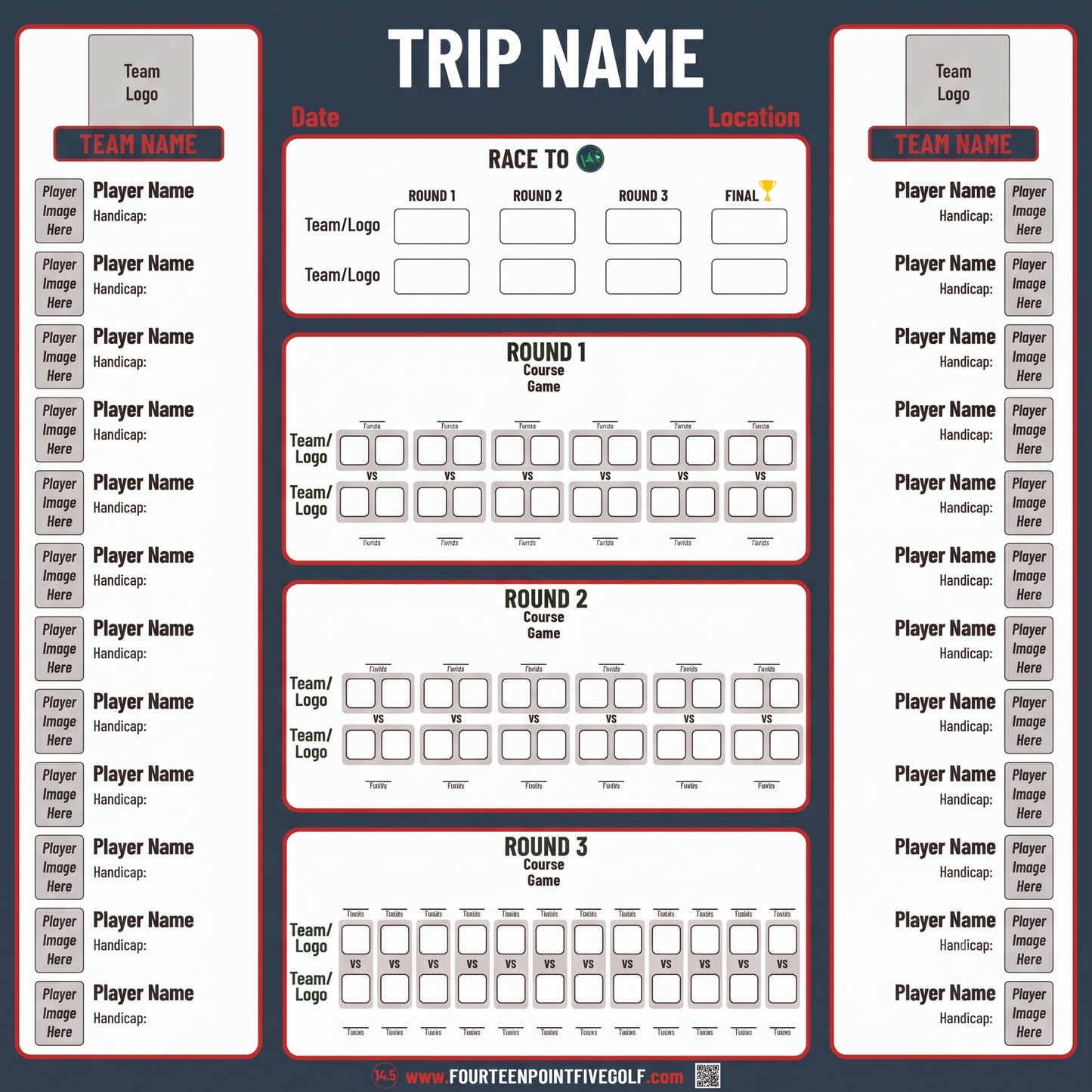 More than 16 Golfers - Custom Golf Scoreboards