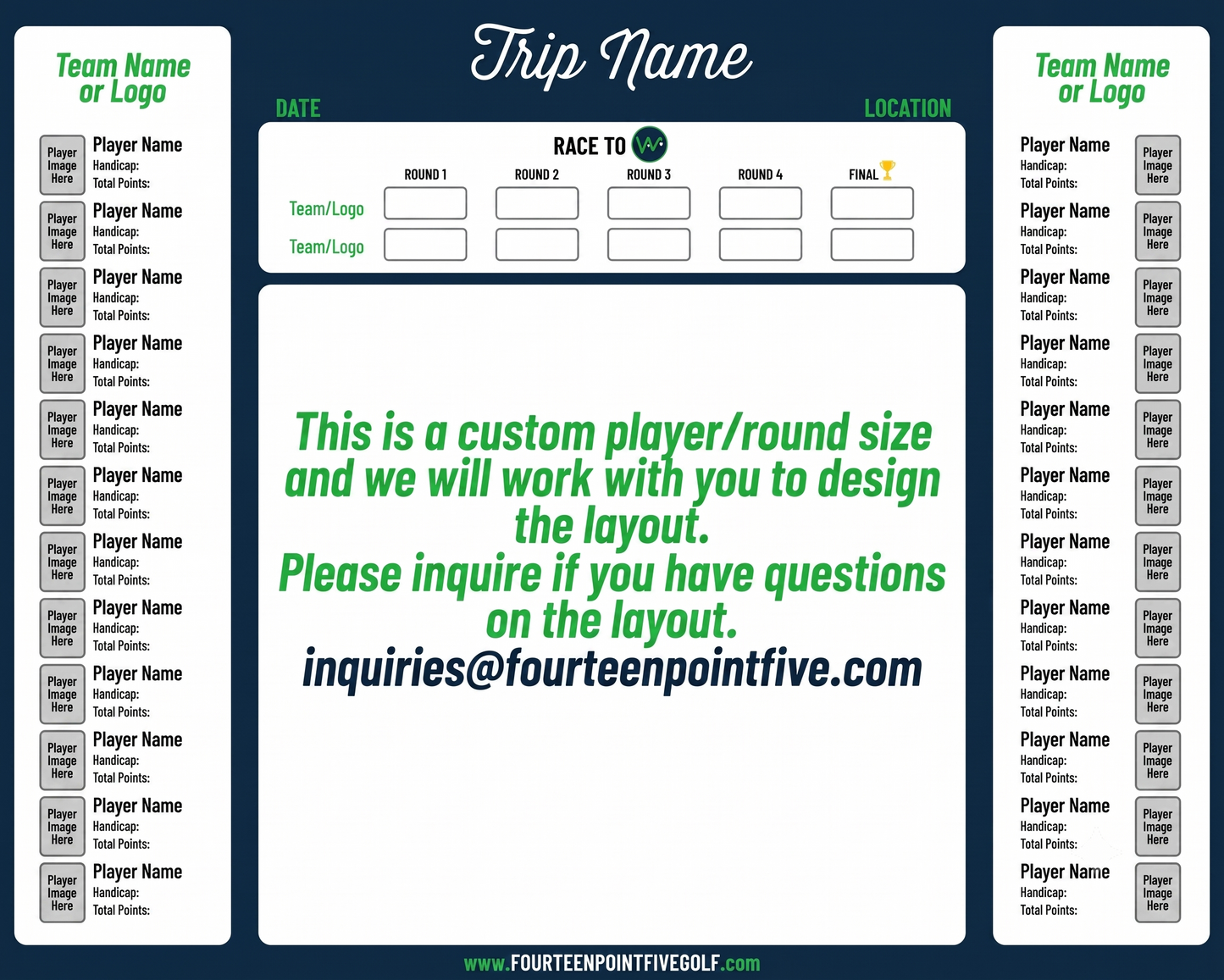 8 to 16 Golfers - Custom Golf Scoreboards