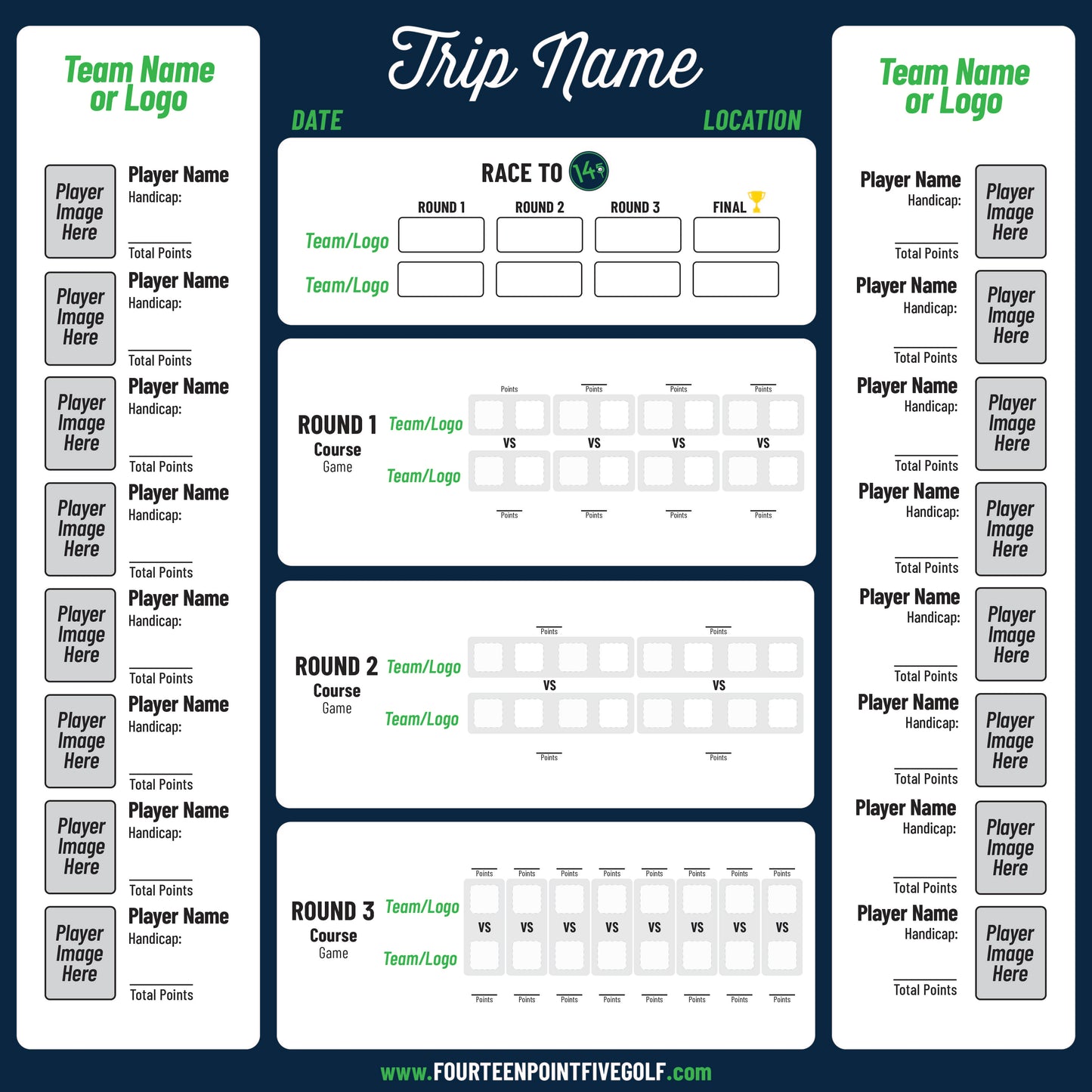 8 to 16 Golfers - Custom Golf Scoreboards