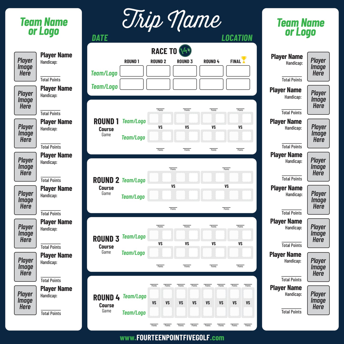 8 to 16 Golfers - Custom Golf Scoreboards