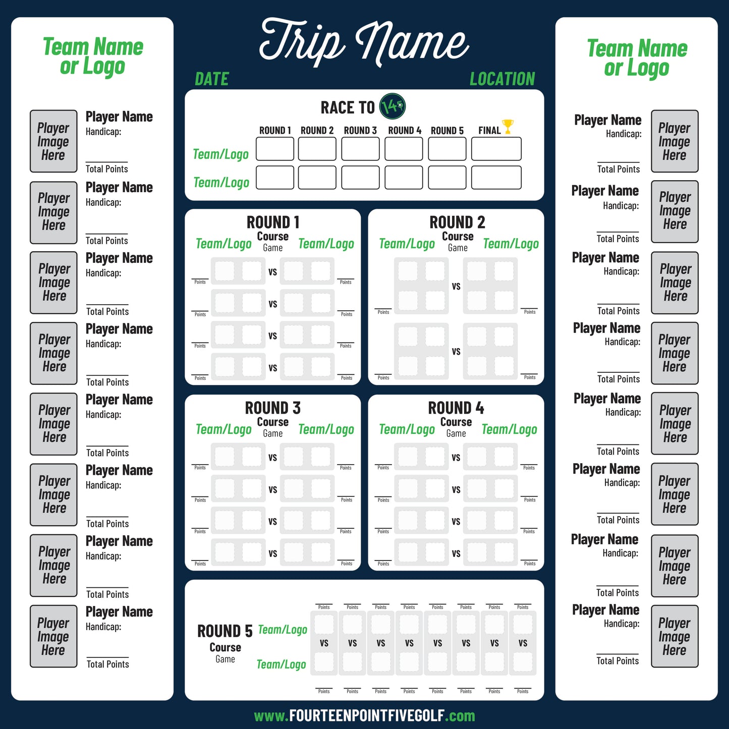 8 to 16 Golfers - Custom Golf Scoreboards