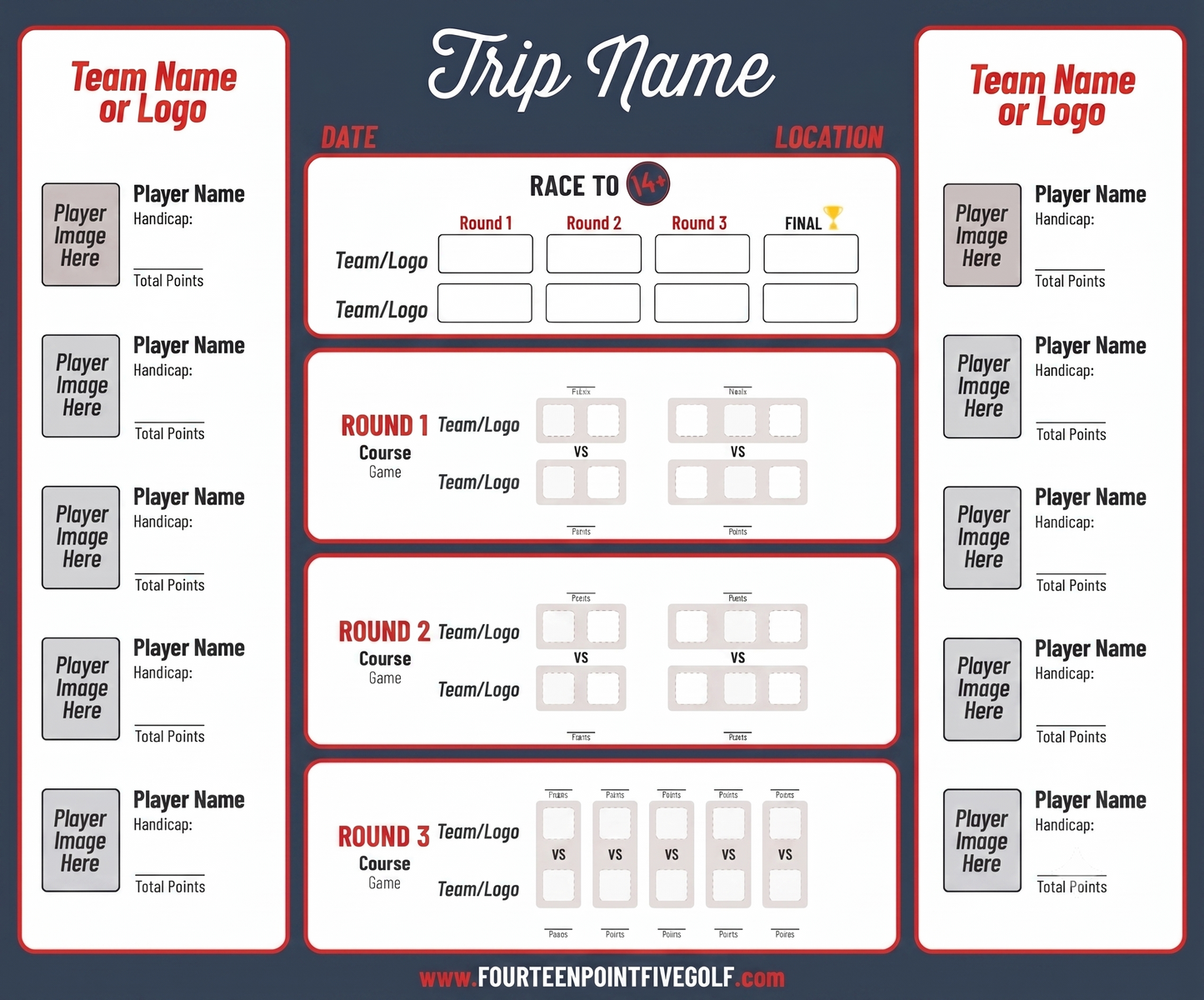 8 to 16 Golfers - Custom Golf Scoreboards