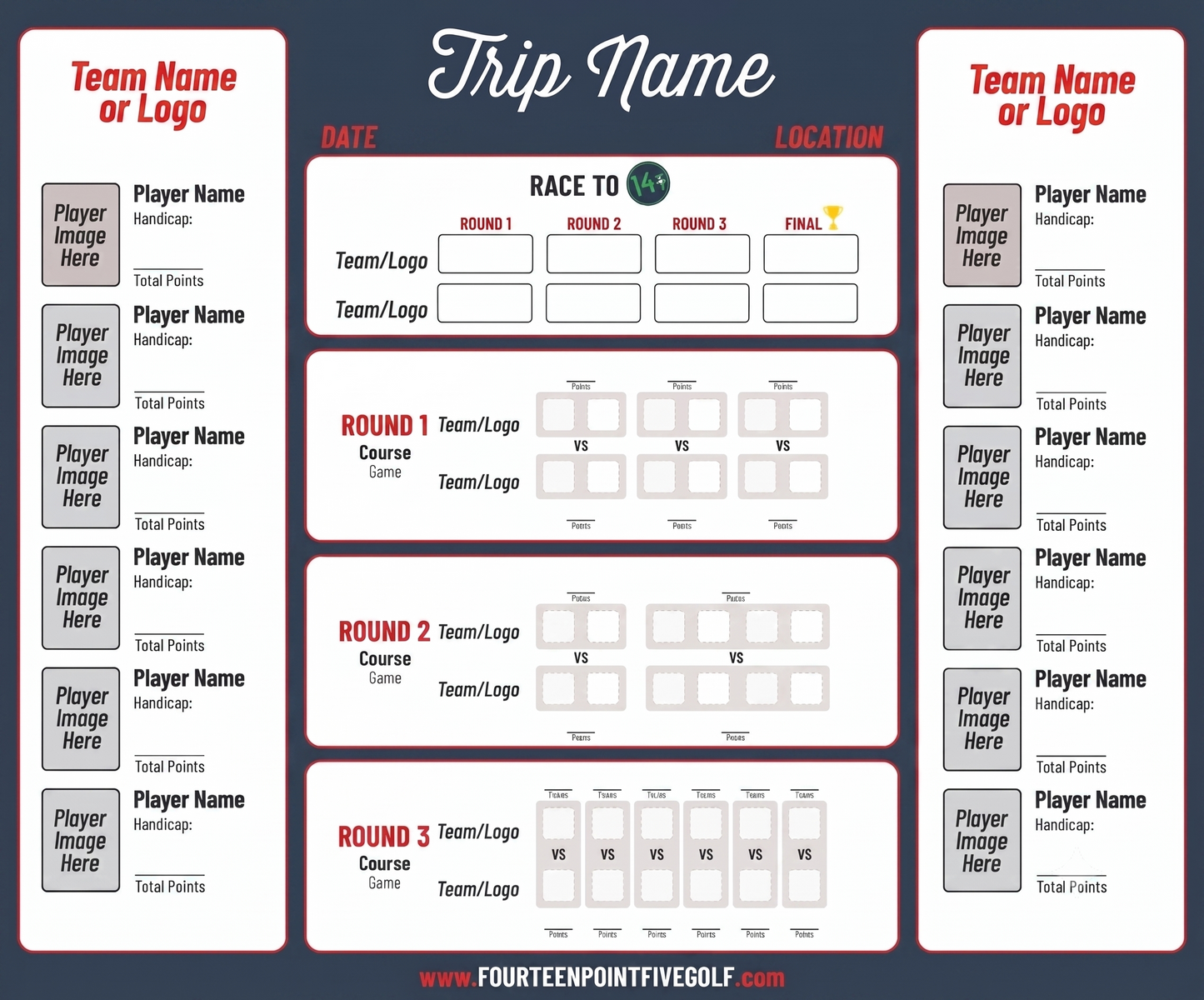 8 to 16 Golfers - Custom Golf Scoreboards