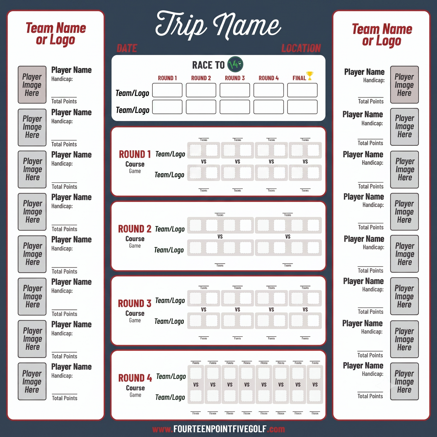 8 to 16 Golfers - Custom Golf Scoreboards