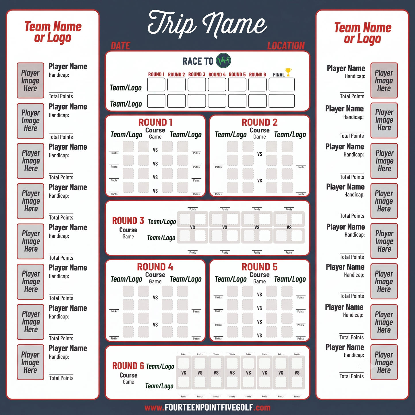 8 to 16 Golfers - Custom Golf Scoreboards