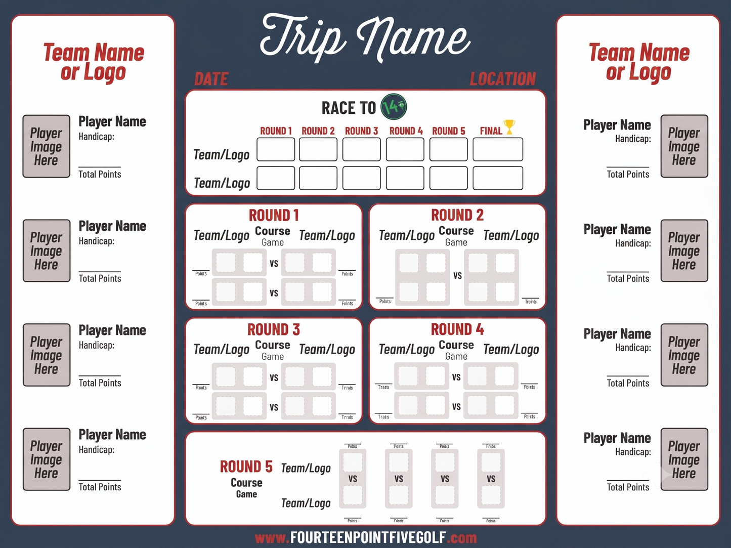 8 to 16 Golfers - Custom Golf Scoreboards